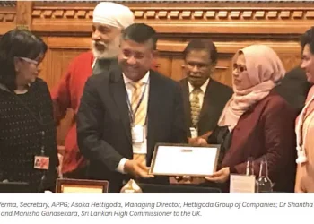 Asoka Hettigoda Honored With Ayurveda Ratna Award In British Parliament