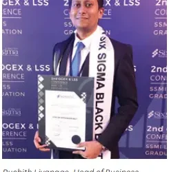 Ruchith Liyanage Felicitated With Lean Six Sigma Black Belt Certification