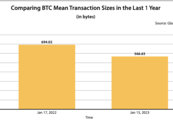 Bitcoin’s Mean Transaction Size Touched a 1-year low at 567 bytes