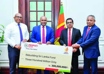 People’s Bank donates 300 million rupees to Rebuilding Sri Lanka Fund