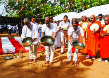 BOC conducts 43rd annual white sand paving ceremony at Jaya Sri Maha Bodhi