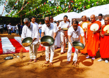 BOC conducts 43rd annual white sand paving ceremony at Jaya Sri Maha Bodhi