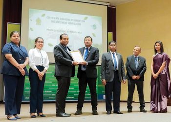 People’s Leasing obtains GHG Verification Certificate in Compliance with ISO 14064-1:2018